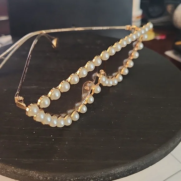 Pearl cat eye sunglasses, women's trendy, but super cute!!! UV400 - Picture 2 of 8